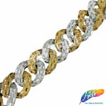 1 1/4" Rhinestone Studded Metallic Plastic Curb Chain, CH-143