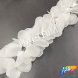 SALE! 2" Flower Petal Chiffon Embroidered Trim, EMB-065