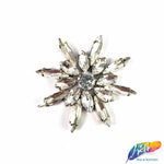 Spike Flower Rhinestone Iron On Applique, IA-006