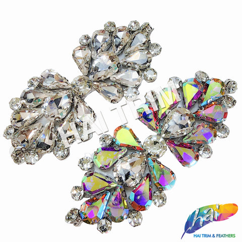 Crystal Bow Motif Rhinestone Iron On Applique, IA-069