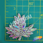 Crystal Leaf Rhinestone Iron On Applique, IA-070