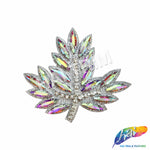 Crystal Leaf Rhinestone Iron On Applique, IA-070