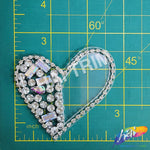 Crystal Heart Rhinestone Iron On Applique, IA-071