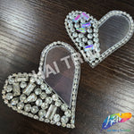 Crystal Heart Rhinestone Iron On Applique, IA-071