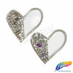 Crystal Heart Rhinestone Iron On Applique, IA-071