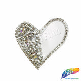 Crystal Heart Rhinestone Iron On Applique, IA-071