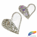 Crystal Heart Rhinestone Iron On Applique, IA-071