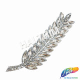 Crystal Leaf Rhinestone Iron On Applique, IA-072