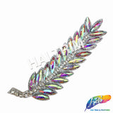 Crystal Leaf Rhinestone Iron On Applique, IA-072