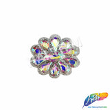 Crystal Flower Rhinestone Iron On Applique, IA-073