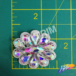 Crystal Flower Rhinestone Iron On Applique, IA-073