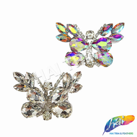 Crystal Butterfly Motif Rhinestone Iron On Applique, IA-076