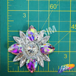 Crystal Flower Motif Rhinestone Iron On Applique, IA-079