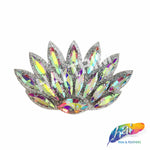 Crystal Leaf Motif Rhinestone Iron On Applique, IA-080