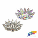 Crystal Leaf Motif Rhinestone Iron On Applique, IA-080