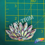 Crystal Leaf Motif Rhinestone Iron On Applique, IA-080