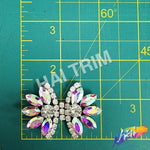 Crystal Bow Motif Rhinestone Iron On Applique, IA-081