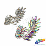 Crystal Leaf Motif Rhinestone Iron On Applique, IA-083