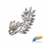 Crystal Leaf Motif Rhinestone Iron On Applique, IA-083