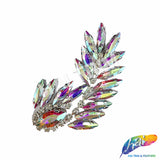 Crystal Leaf Motif Rhinestone Iron On Applique, IA-083