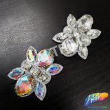 Crystal Motif Rhinestone Iron On Applique, IA-086