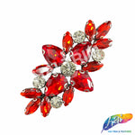 Glass Rhinestone Flower Motif Iron On Applique, IA-001