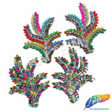 Leaf Branch Rhinestone Iron On Applique (sold by pair), IA-100