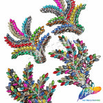 Leaf Branch Rhinestone Iron On Applique (sold by pair), IA-100