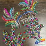 Leaf Branch Rhinestone Iron On Applique (sold by pair), IA-100