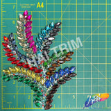 Leaf Branch Rhinestone Iron On Applique (sold by pair), IA-100