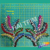 Leaf Branch Rhinestone Iron On Applique (sold by pair), IA-100