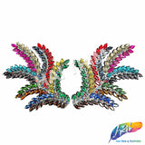 Leaf Branch Rhinestone Iron On Applique (sold by pair), IA-100