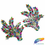 Leaf Branch Rhinestone Iron On Applique (sold by pair), IA-100