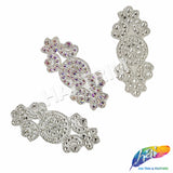 Crystal Medallion Motif Rhinestone Iron On Applique, IRA-053