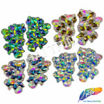 Multicolor Clustered Resin Stone Iron On Applique (Sold by Pair), IRA-090