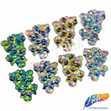 Multicolor Clustered Resin Stone Iron On Applique (Sold by Pair), IRA-090