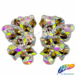 Multicolor Clustered Resin Stone Iron On Applique (Sold by Pair), IRA-090