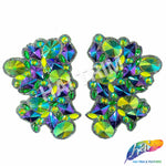 Multicolor Clustered Resin Stone Iron On Applique (Sold by Pair), IRA-090