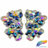 Multicolor Clustered Resin Stone Iron On Applique (Sold by Pair), IRA-090