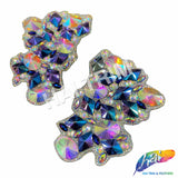 Multicolor Clustered Resin Stone Iron On Applique (Sold by Pair), IRA-090