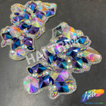 Multicolor Clustered Resin Stone Iron On Applique (Sold by Pair), IRA-090