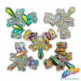 Multicolor Gel-Back Rhinestone Iron On Applique, IRA-117