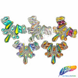 Multicolor Gel-Back Rhinestone Iron On Applique, IRA-117