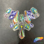 Multicolor Gel-Back Rhinestone Iron On Applique, IRA-117