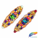 Multicolor Rhinestone Motif Iron On Applique, IRA-137