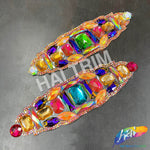 Multicolor Rhinestone Motif Iron On Applique, IRA-137