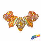 Neon Orange AB Resin Stone Iron On Applique, IRA-141