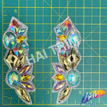 Multicolored AB Gel-Back Motif Iron On Applique (sold by pair), IRA-174