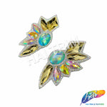 Multicolored AB Gel-Back Motif Iron On Applique (sold by pair), IRA-175