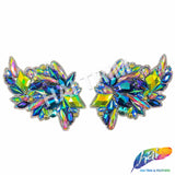 Green AB/Purple Blue AB/Multicolor Motif Iron On Applique (sold by pair), IRA-182